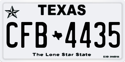 TX license plate CFB4435