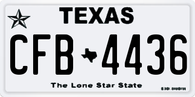 TX license plate CFB4436