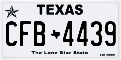TX license plate CFB4439