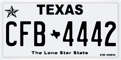 TX license plate CFB4442