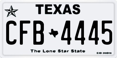 TX license plate CFB4445
