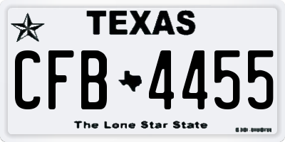 TX license plate CFB4455