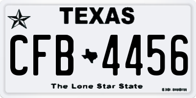 TX license plate CFB4456
