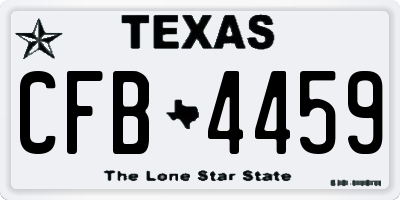 TX license plate CFB4459