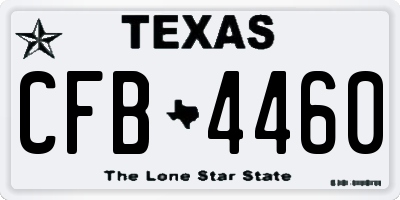 TX license plate CFB4460