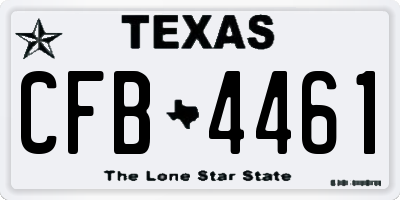 TX license plate CFB4461