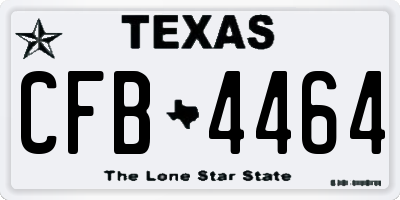 TX license plate CFB4464