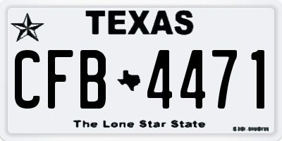 TX license plate CFB4471