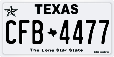 TX license plate CFB4477
