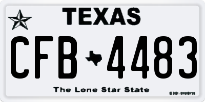 TX license plate CFB4483