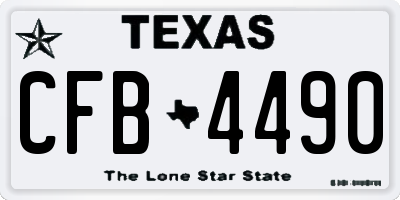 TX license plate CFB4490