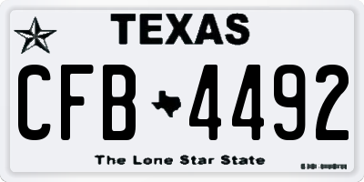 TX license plate CFB4492