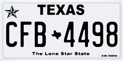 TX license plate CFB4498