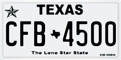 TX license plate CFB4500