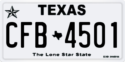 TX license plate CFB4501