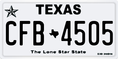 TX license plate CFB4505