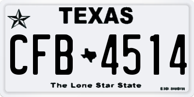 TX license plate CFB4514