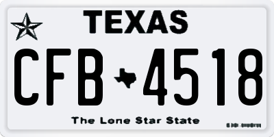 TX license plate CFB4518