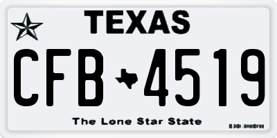 TX license plate CFB4519