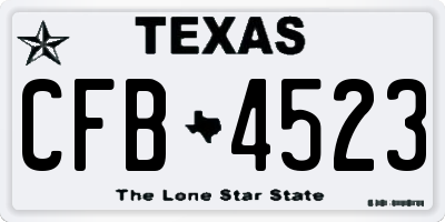 TX license plate CFB4523
