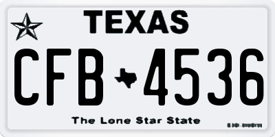 TX license plate CFB4536