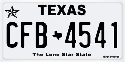 TX license plate CFB4541