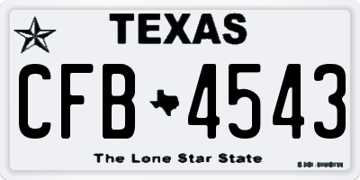TX license plate CFB4543