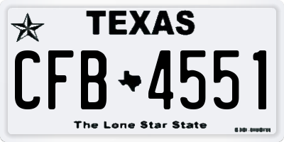 TX license plate CFB4551