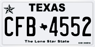 TX license plate CFB4552