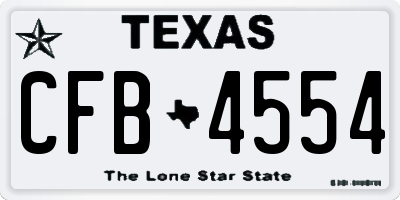 TX license plate CFB4554