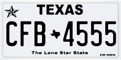 TX license plate CFB4555