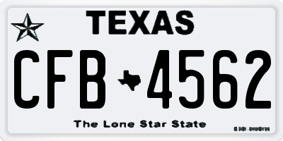 TX license plate CFB4562