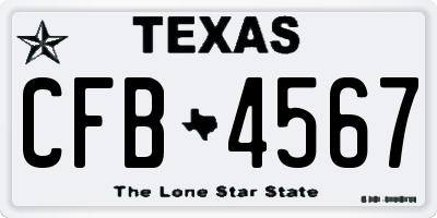 TX license plate CFB4567