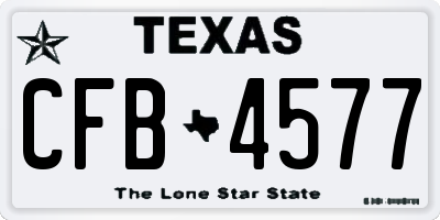 TX license plate CFB4577