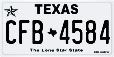TX license plate CFB4584
