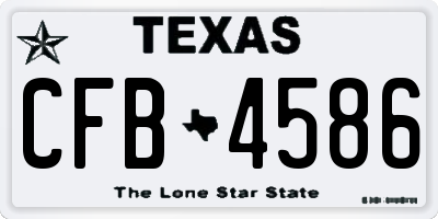TX license plate CFB4586