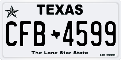 TX license plate CFB4599