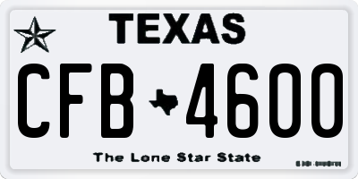 TX license plate CFB4600
