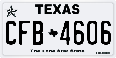 TX license plate CFB4606