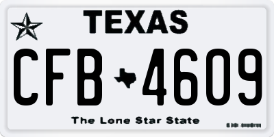 TX license plate CFB4609