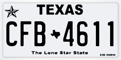 TX license plate CFB4611