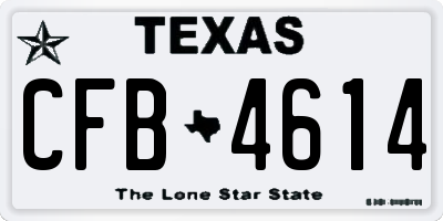 TX license plate CFB4614