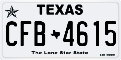 TX license plate CFB4615