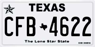 TX license plate CFB4622