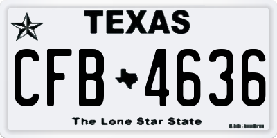 TX license plate CFB4636