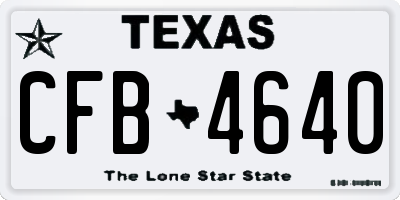 TX license plate CFB4640