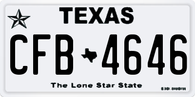 TX license plate CFB4646