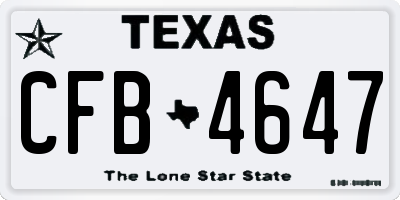 TX license plate CFB4647