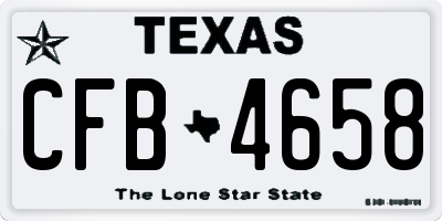 TX license plate CFB4658