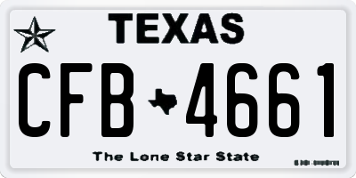 TX license plate CFB4661